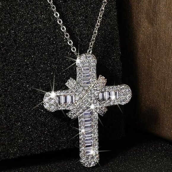 Jewelry - Radiant Faith Crystal Cross Necklace SHIVE